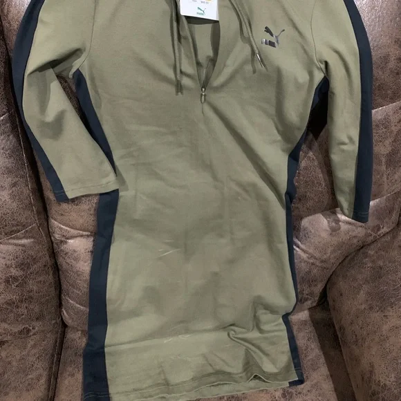 Olive Green & Black Puma Dress  Small size Brand new with tag